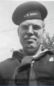 James L. Foster in his sailor uniform. Photograph courtesy of Gerry McCarroll.