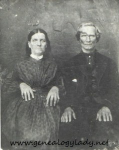 Joseph & Cassandria, photograph provided by a long lost cousin, circa 1860s
