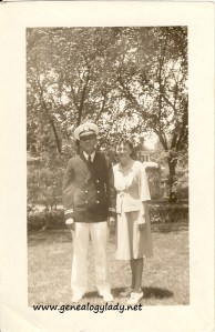 Roscoe & Gladys. Roscoe is wearing his dark Navy coat with dress white pants