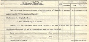 Detail from travel reimbursement document