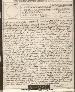 V-mail dated November 3, 1942