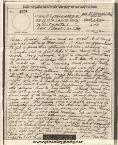 V-mail, dated November 5, 1942