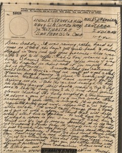 V-mail dated November 9, 1942