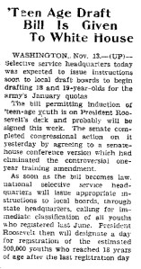 Teen Age Draft Bill - 1942-11-13
