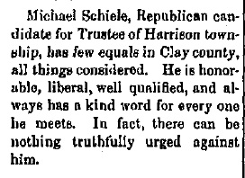 Schiele, Michael - Candidate for Trustee, 1890-03-14