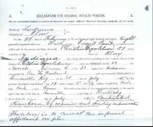 Yegerlehner, Christian - Declaration for original invalid pension, 1888