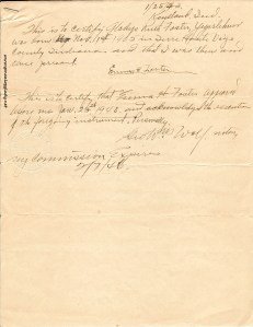 Yegerlehner, Gladys (Foster) - Birth affidavit, 1943