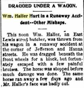 Haller, William - Fort Wayne News, 1895-05-28