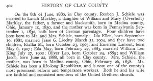 Schiele, Reuben J. - Clay co. history, p. 402