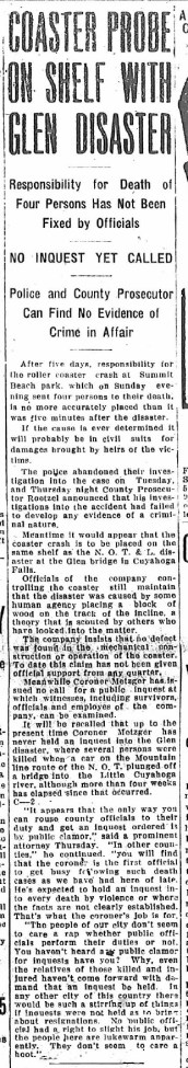 Roller Coaster accident - 1918-07-12