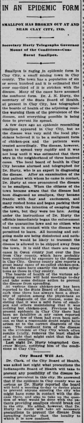 Indianapolis Journal - 1900-01-16 (Smallpox epidemic)