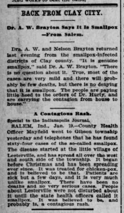 Indianapolis Journal - 1900-01-20 (Smallpox epidemic)