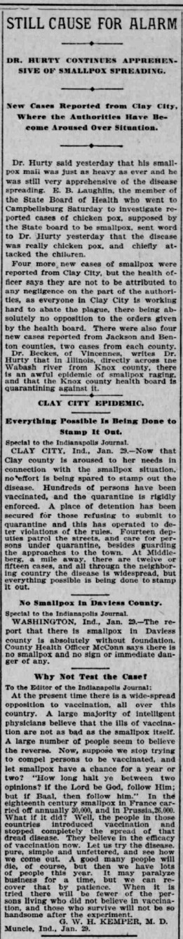 Indianapolis Journal - 1900-01-30 (Smallpox epidemic)