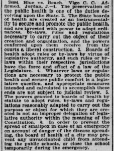Indianapolis Journal - 1900-02-02 (Smallpox epidemic), p. 6 (Blue vs. Beach)