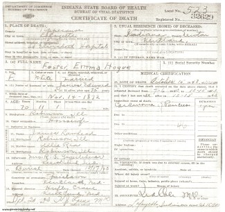 Foster, Emma H. (Laughead) - Death, 1943