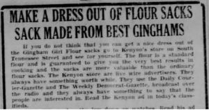 Gingham Flour sack ad