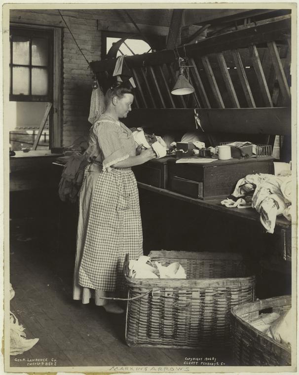Woman Worker making Arrow Collars, 1906