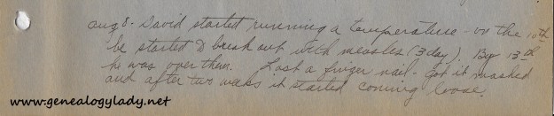 Baby Book, August 8, 1944