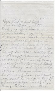 Letter from Lovina, dated August 23, 1945, p. 1
